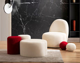 Cloe Ivory Boucle Stool from Nova Furniture - Luna Furniture