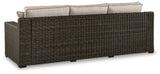 Coastline Bay Brown Outdoor Sofa with Cushion from Ashley - Luna Furniture