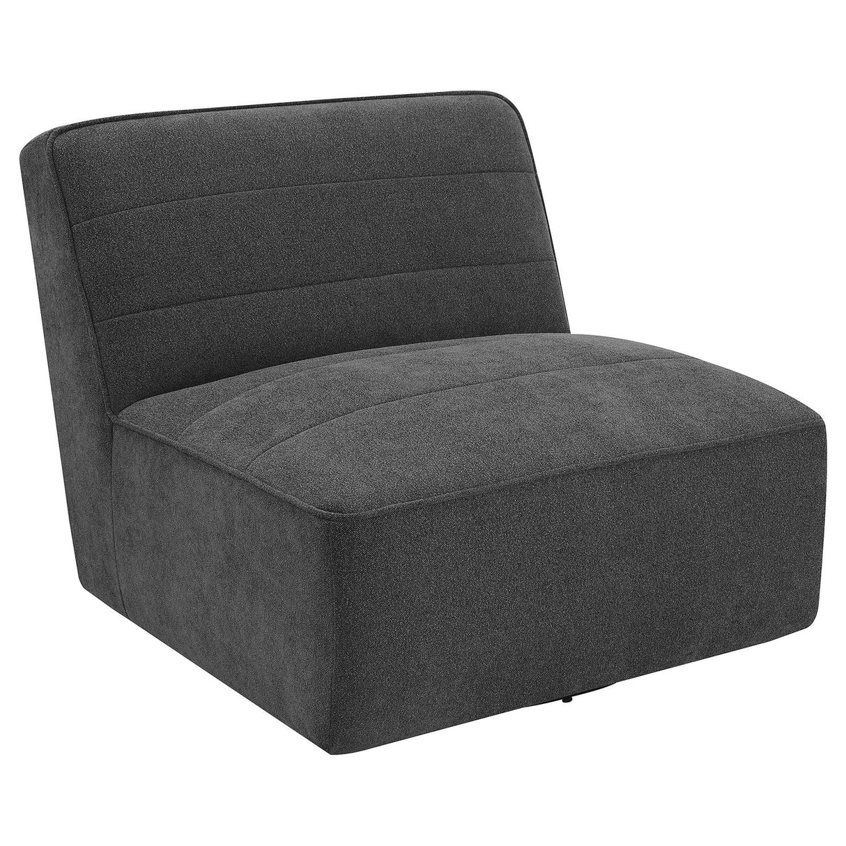 Cobie Dark Charcoal Upholstered Swivel Armless Chair from Coaster - Luna Furniture
