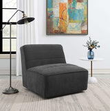Cobie Dark Charcoal Upholstered Swivel Armless Chair from Coaster - Luna Furniture