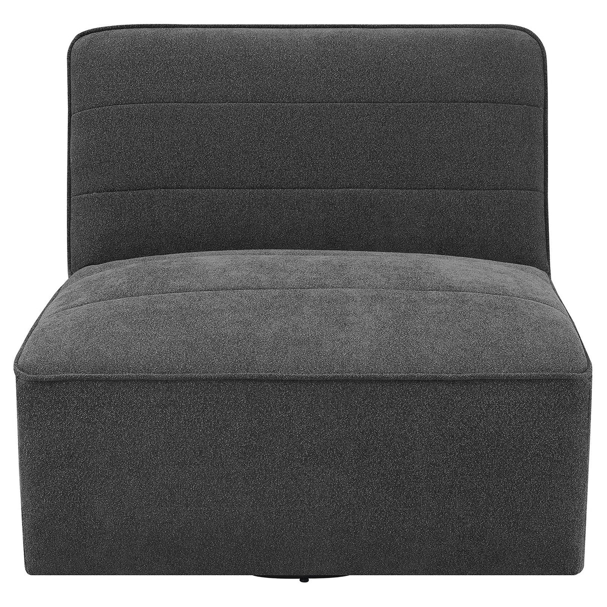 Cobie Dark Charcoal Upholstered Swivel Armless Chair from Coaster - Luna Furniture