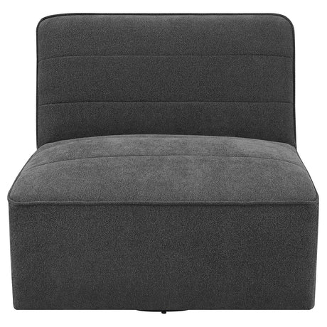 Cobie Dark Charcoal Upholstered Swivel Armless Chair from Coaster - Luna Furniture