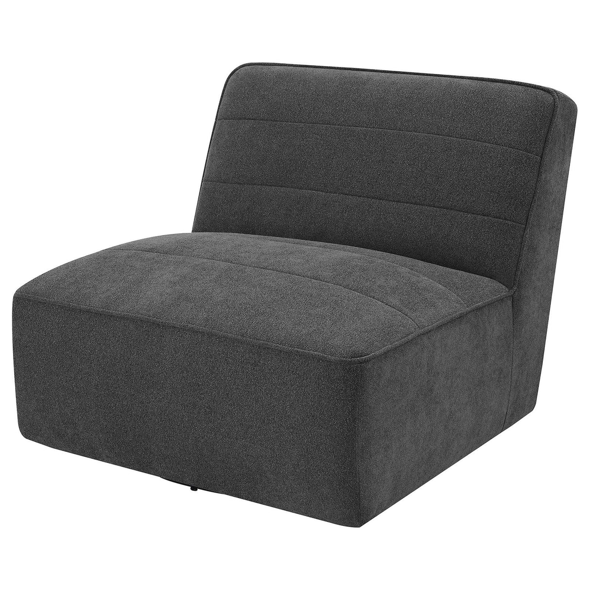 Cobie Dark Charcoal Upholstered Swivel Armless Chair from Coaster - Luna Furniture