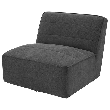 Cobie Dark Charcoal Upholstered Swivel Armless Chair from Coaster - Luna Furniture