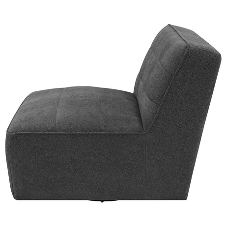 Cobie Dark Charcoal Upholstered Swivel Armless Chair from Coaster - Luna Furniture