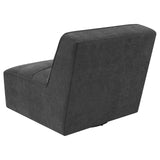 Cobie Dark Charcoal Upholstered Swivel Armless Chair from Coaster - Luna Furniture