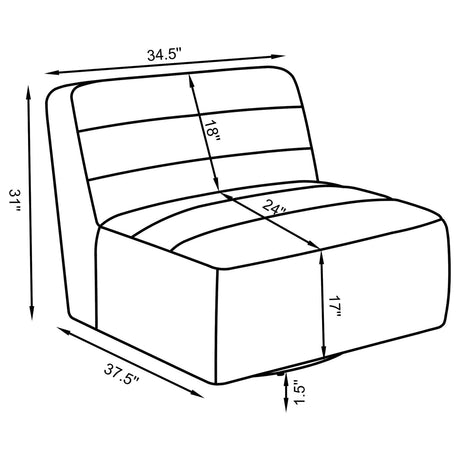 Cobie Dark Charcoal Upholstered Swivel Armless Chair from Coaster - Luna Furniture