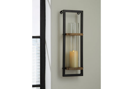 Colburn Natural/Black Wall Sconce from Ashley - Luna Furniture