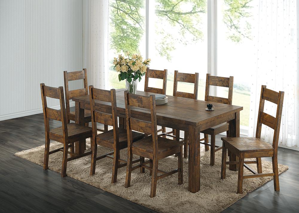 Coleman Dining Room Set Rustic Golden Brown - Luna Furniture