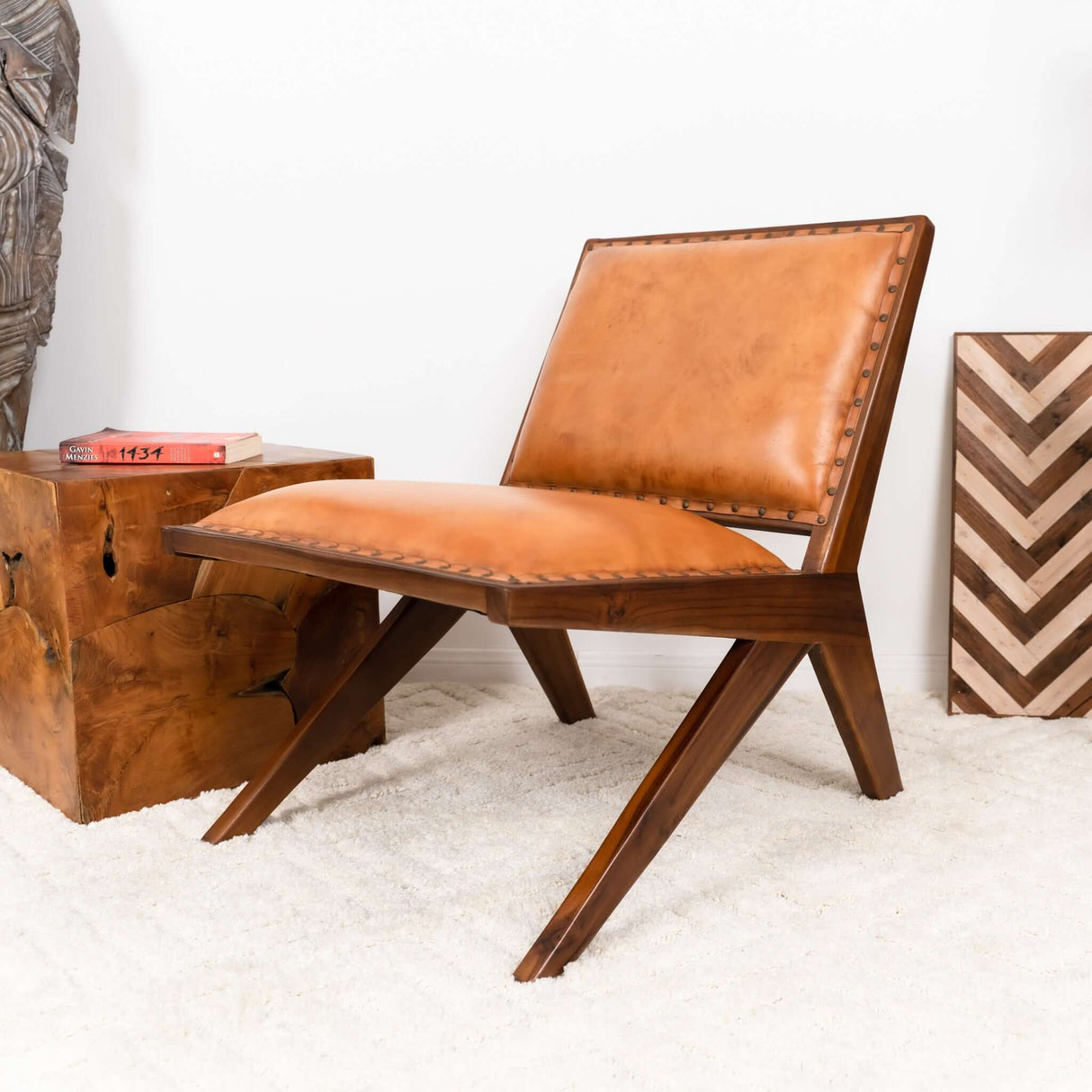 Colin Tan Leather Lounge Chair from Midinmod - Luna Furniture