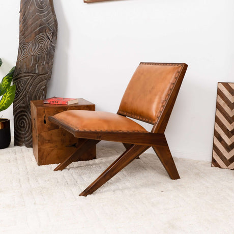 Colin Tan Leather Lounge Chair from Midinmod - Luna Furniture