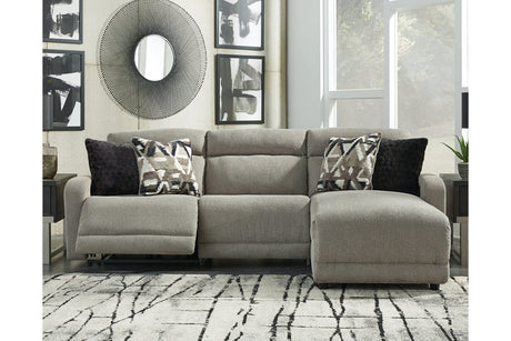 Colleyville Stone 3-Piece Power Reclining Sectional with Chaise from Ashley - Luna Furniture