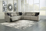 Colleyville Stone 5-Piece Power Reclining Sectional from Ashley - Luna Furniture
