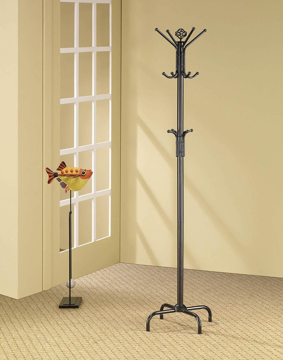 Coaster Collier 12-hook Coat Rack Black - Luna Furniture
