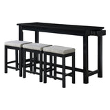 Connected Black 4-Piece Counter Height Set from Homelegance - Luna Furniture