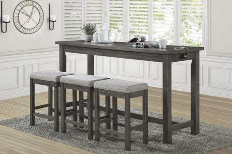 Connected Gray 4-Piece Counter Height Set from Homelegance - Luna Furniture