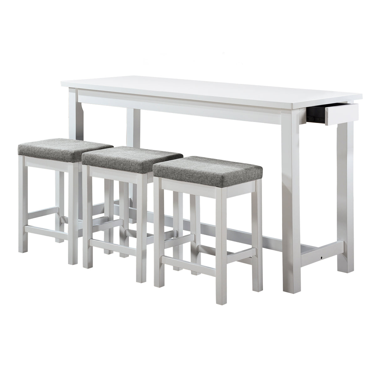 Connected White 4-Piece Counter Height Set from Homelegance - Luna Furniture