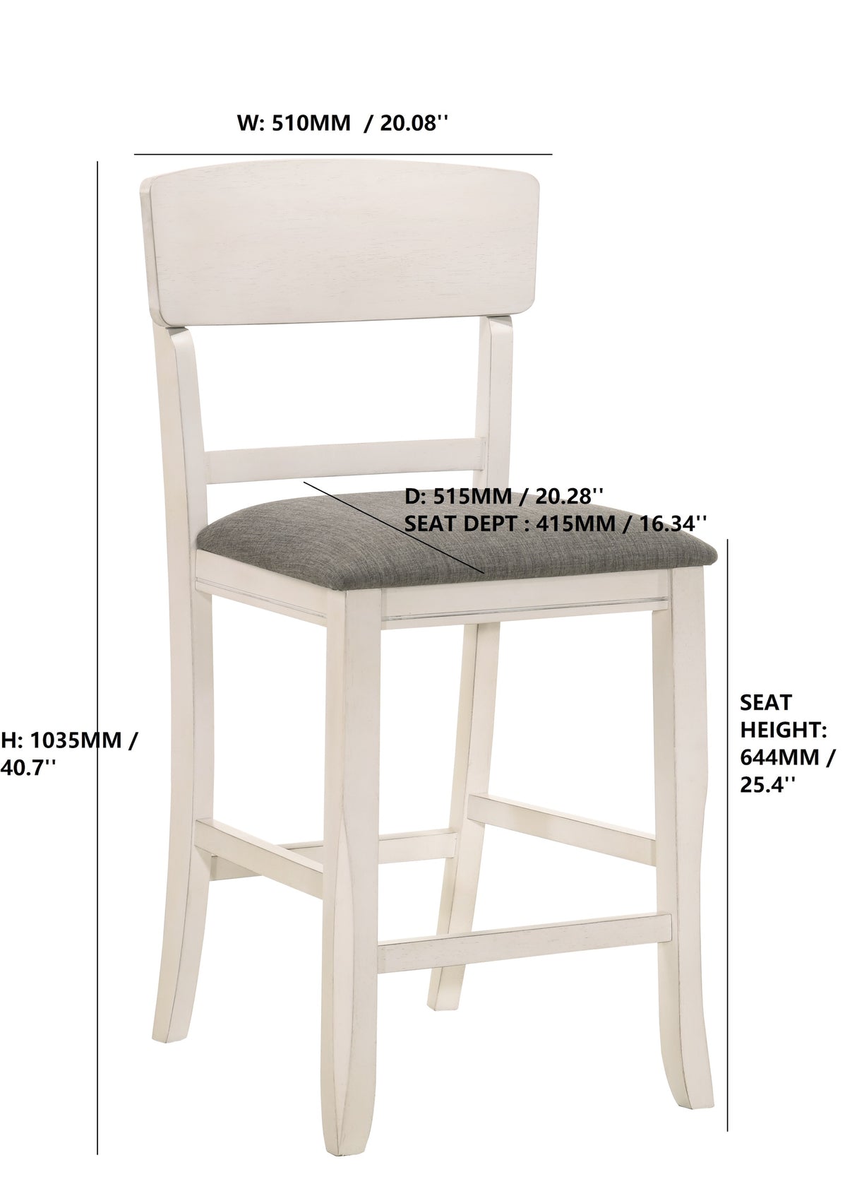 Conner Chalk/Gray Counter Height Chair, Set of 2 from Crown Mark - Luna Furniture
