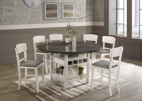 Conner Chalk/Gray Counter Height Dining Set from Crown Mark - Luna Furniture