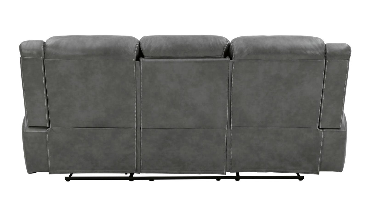 Conrad Cool Gray Upholstered Motion Sofa from Coaster - Luna Furniture