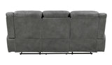 Conrad Cool Gray Upholstered Motion Sofa from Coaster - Luna Furniture