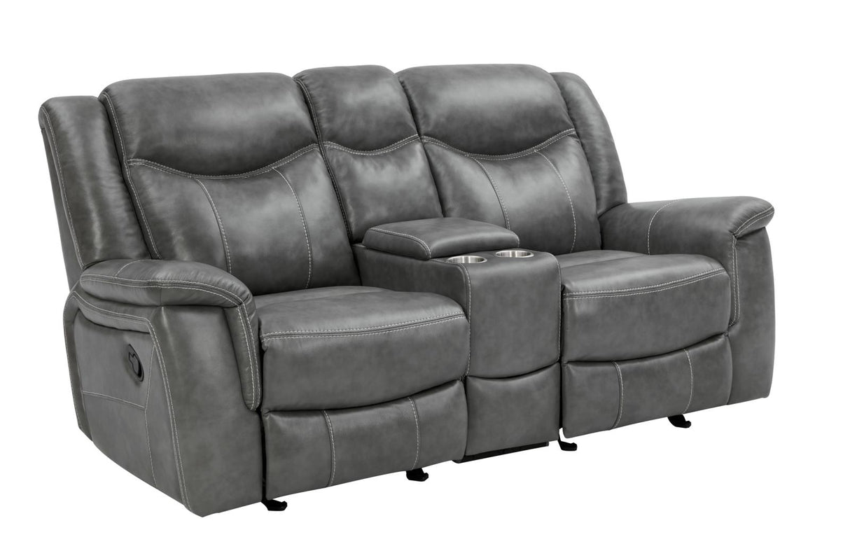 Conrad Gray Upholstered Motion Loveseat Cool from Coaster - Luna Furniture