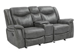 Conrad Gray Upholstered Motion Loveseat Cool from Coaster - Luna Furniture