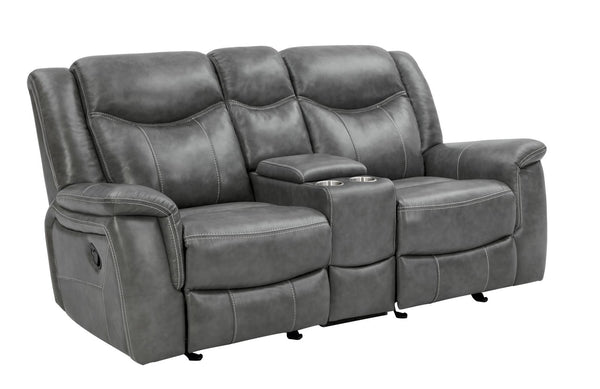 Conrad Gray Upholstered Motion Loveseat Cool