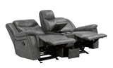 Conrad Gray Upholstered Motion Loveseat Cool from Coaster - Luna Furniture
