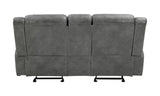 Conrad Gray Upholstered Motion Loveseat Cool from Coaster - Luna Furniture