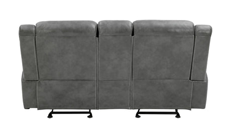 Conrad Gray Upholstered Motion Loveseat Cool from Coaster - Luna Furniture