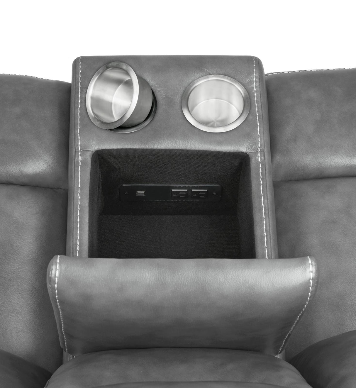 Conrad Gray Upholstered Motion Loveseat Cool from Coaster - Luna Furniture