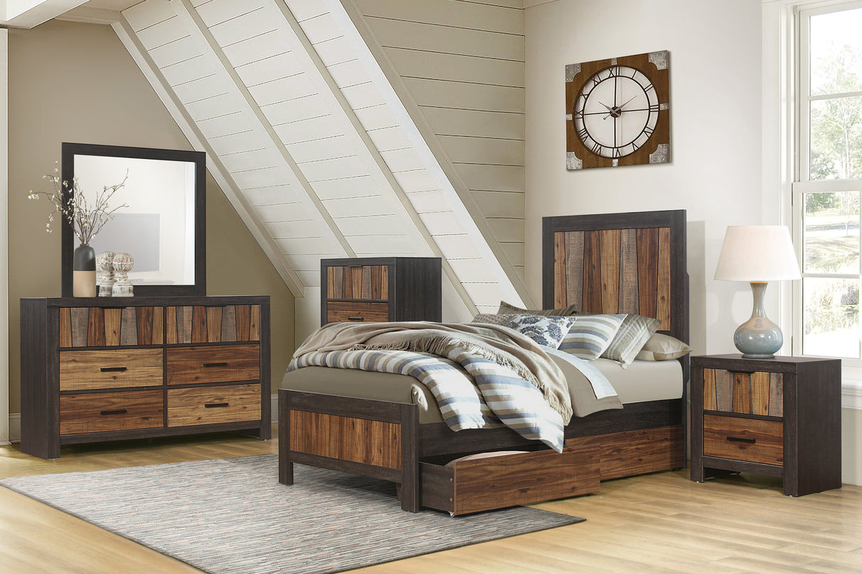 Cooper Wire Brushed Full Storage Panel Bed from Homelegance - Luna Furniture