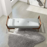 Cora Grey Fabric Bench from Midinmod - Luna Furniture