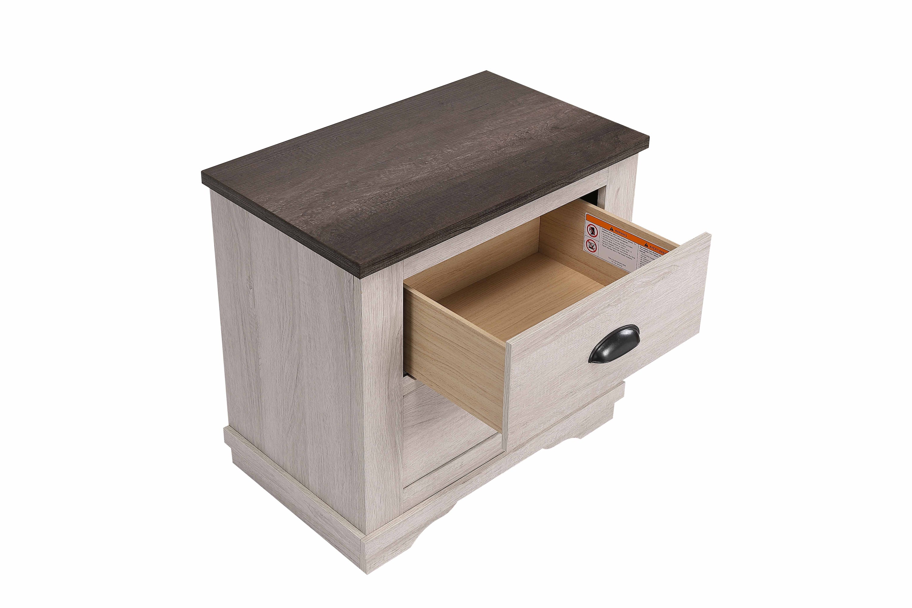 Coralee Chalk/Gray Nightstand from Crown Mark - Luna Furniture