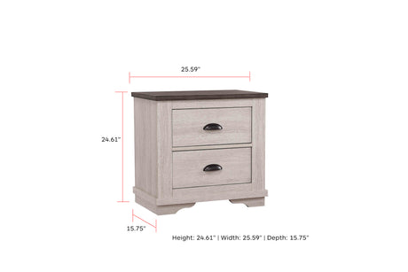 Coralee Chalk/Gray Nightstand from Crown Mark - Luna Furniture