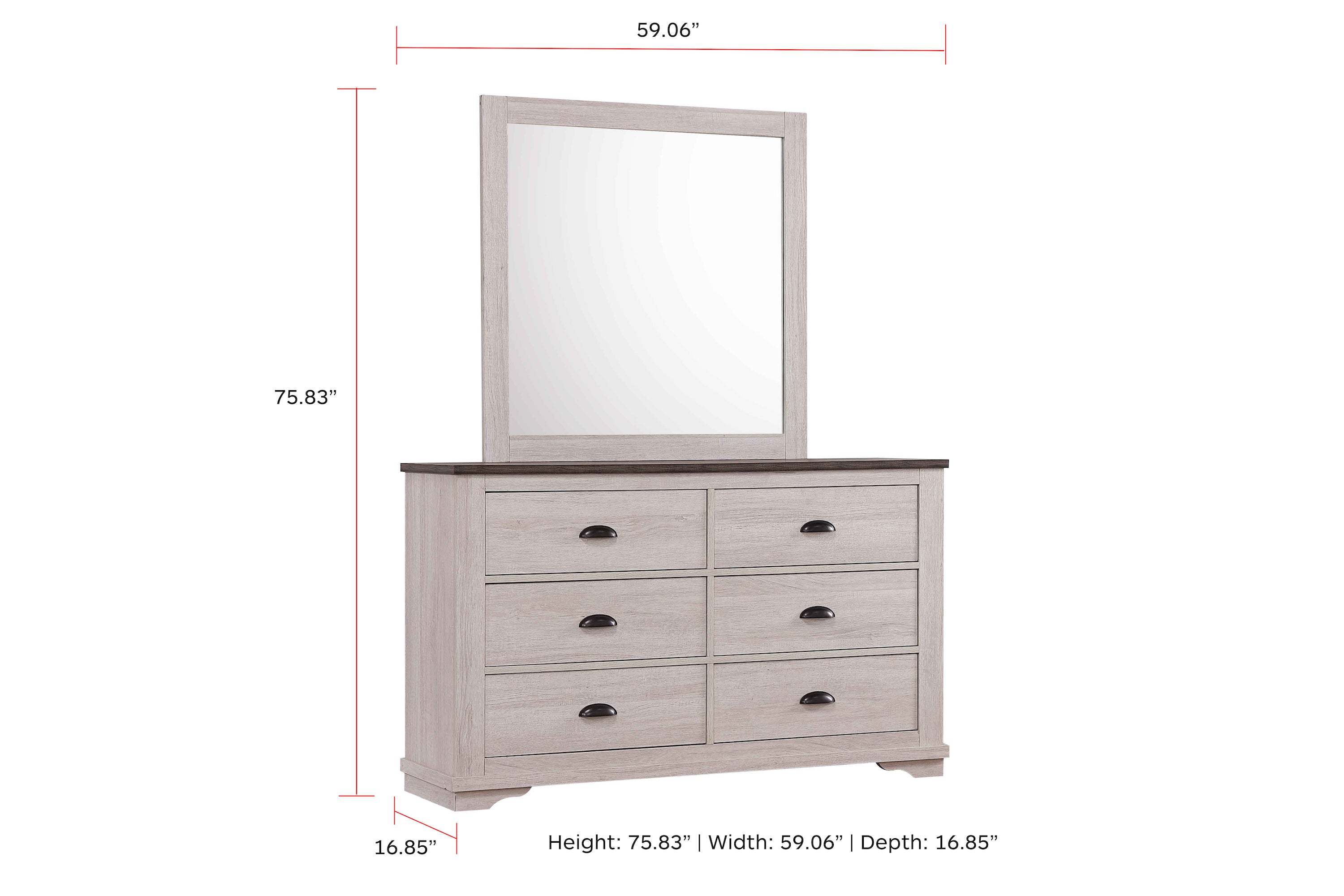Coralee Chalk/Gray Sleigh Bedroom Set from Crown Mark - Luna Furniture