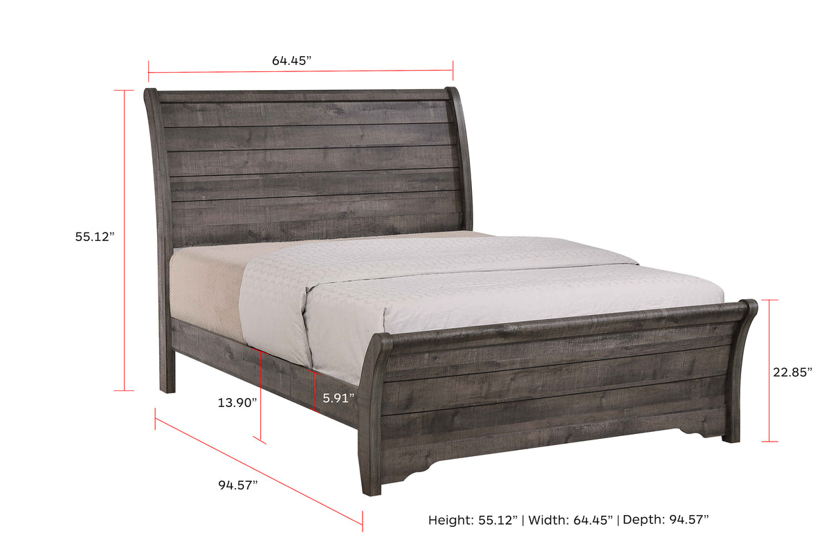 Coralee Gray Sleigh Bedroom Set from Crown Mark - Luna Furniture