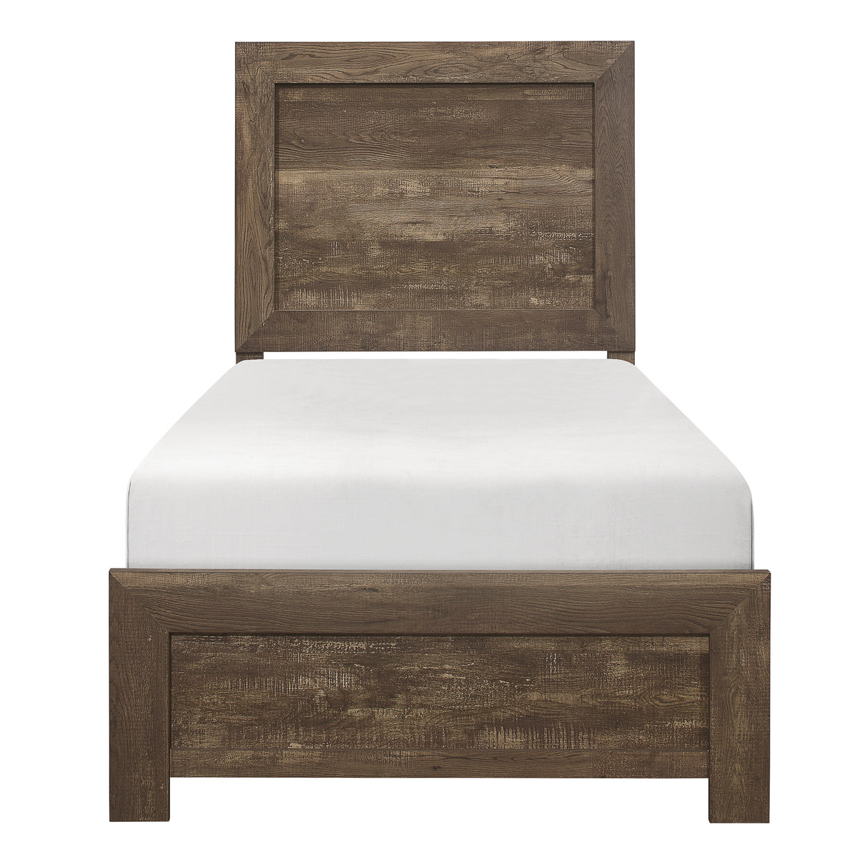 Corbin Brown 4-Piece Youth Bedroom Set (Twin Bed, Nightstand, Dresser, Mirror) from Homelegance - Luna Furniture