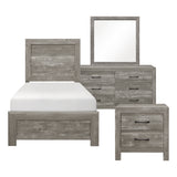 Corbin Gray 4-Piece Youth Bedroom Set (Twin Bed, Nightstand, Dresser, Mirror) from Homelegance - Luna Furniture
