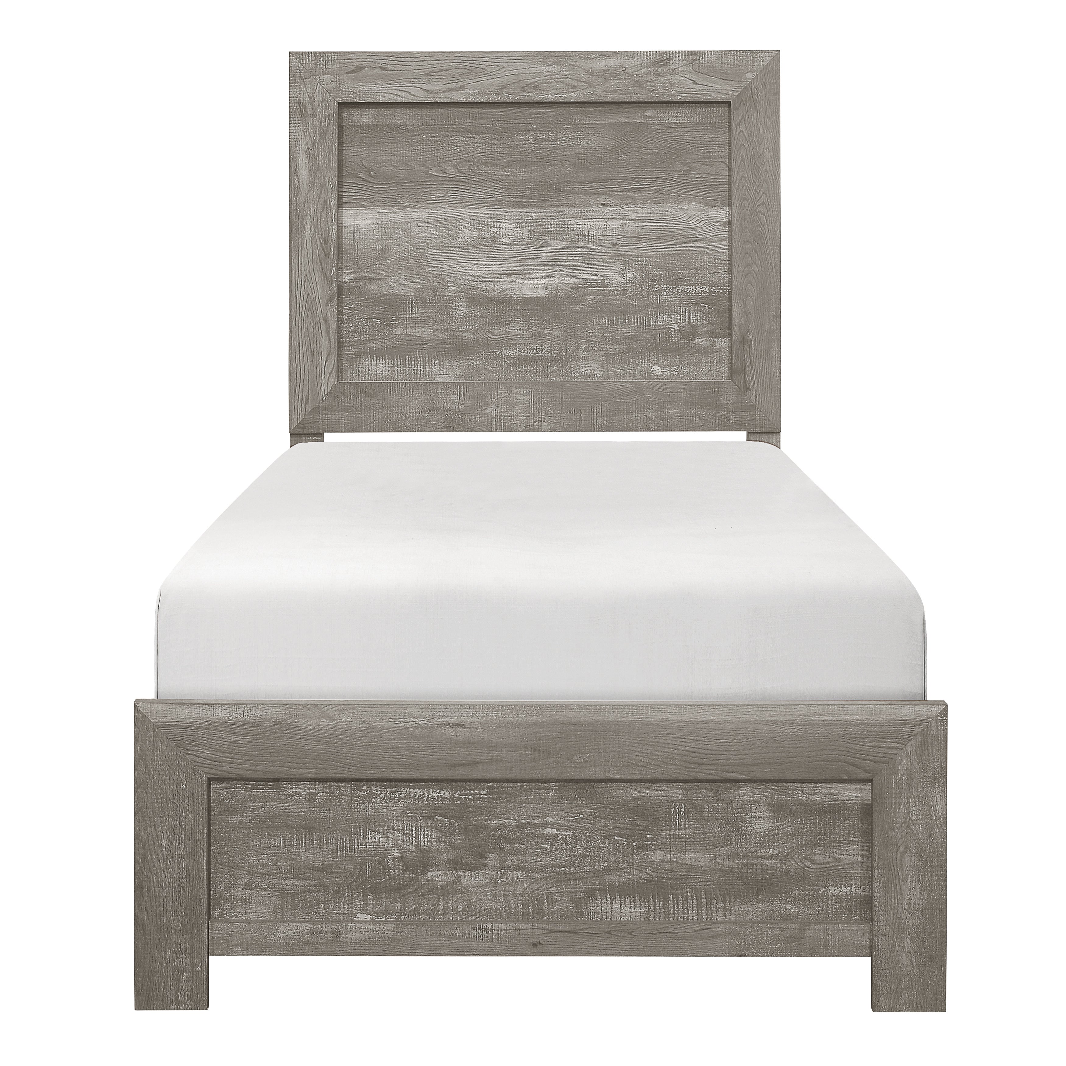 Corbin Gray 4-Piece Youth Bedroom Set (Twin Bed, Nightstand, Dresser, Mirror) from Homelegance - Luna Furniture