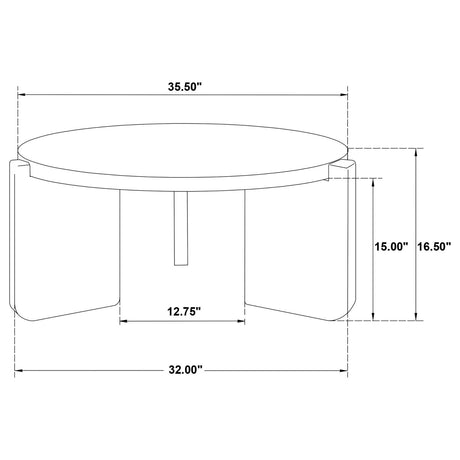 Cordova Black Round Solid Wood Coffee Table from Coaster - Luna Furniture
