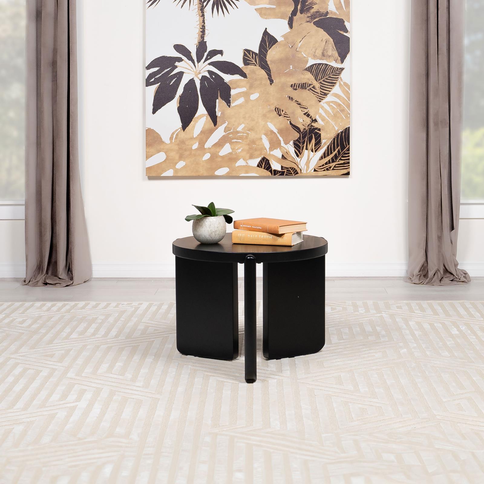 Cordova Black Round Solid Wood End Table from Coaster - Luna Furniture
