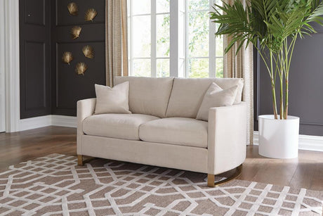 Corliss Beige Upholstered Arched Arms Loveseat from Coaster - Luna Furniture