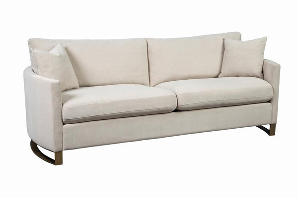 Corliss Beige Upholstered Arched Arms Sofa