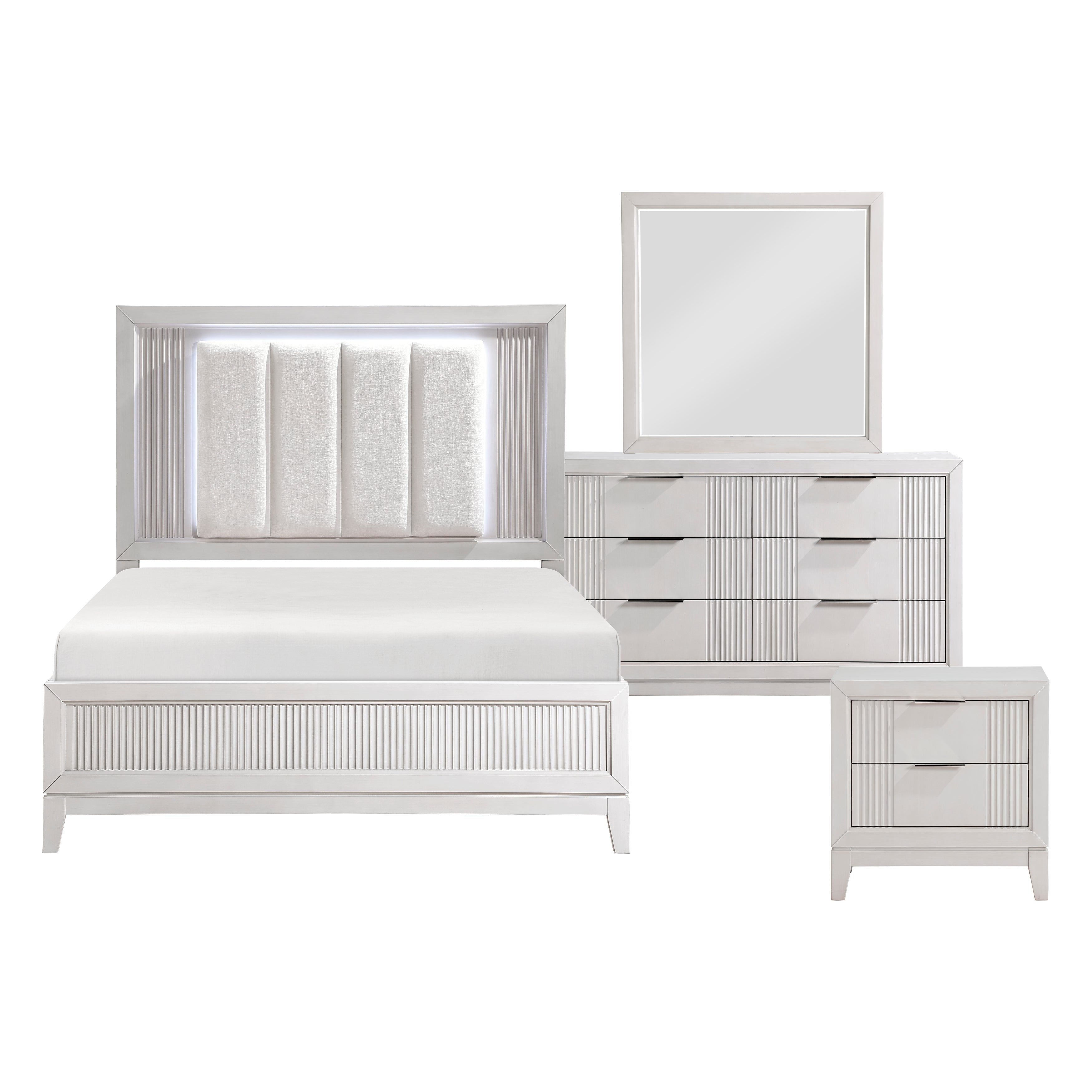 Cornwall Espresso 4-Piece Bedroom Set (Queen Bed, Nightstand, Dresser, Mirror) from Homelegance - Luna Furniture
