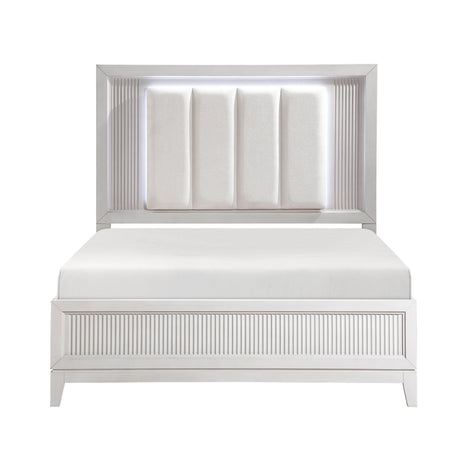 Cornwall Antique White 4-Piece Bedroom Set (Queen Bed, Nightstand, Dresser, Mirror) from Homelegance - Luna Furniture
