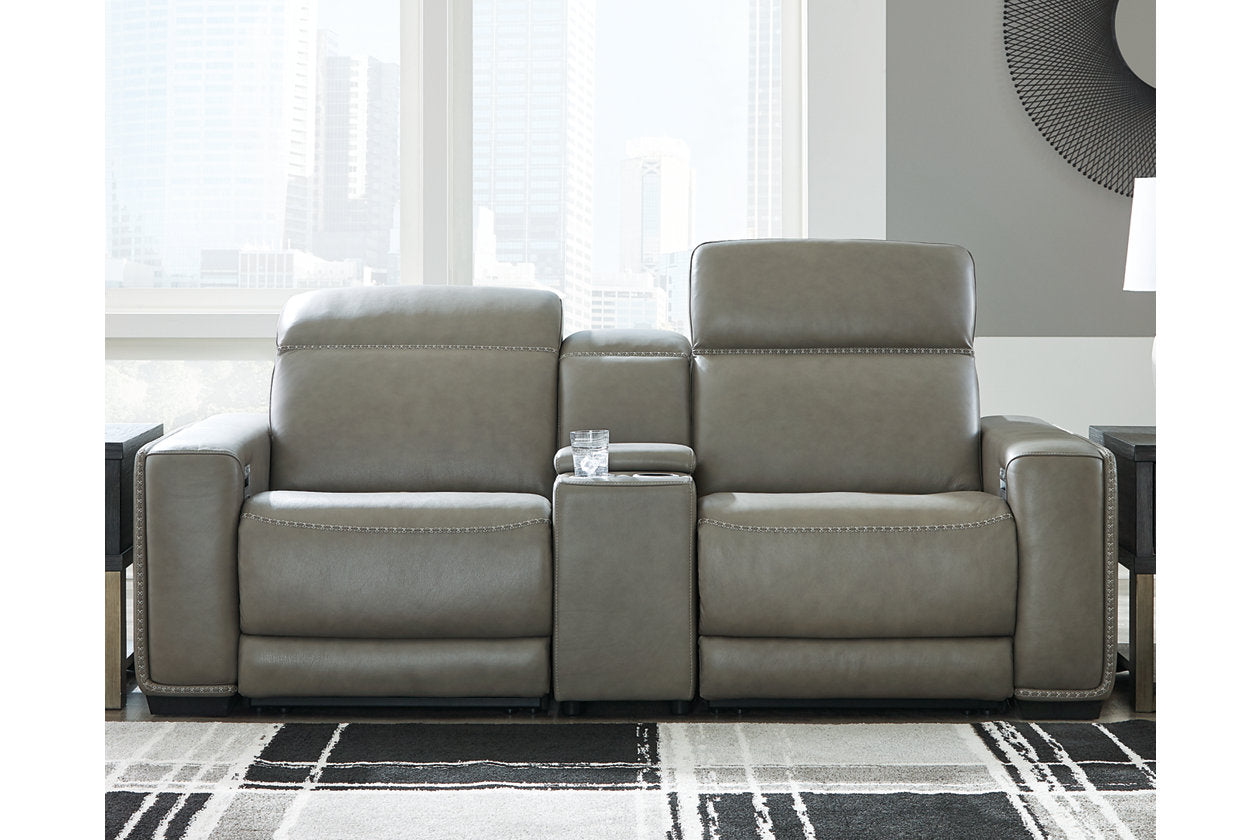 Correze Gray 3-Piece Power Reclining Loveseat from Ashley Furniture - Luna Furniture