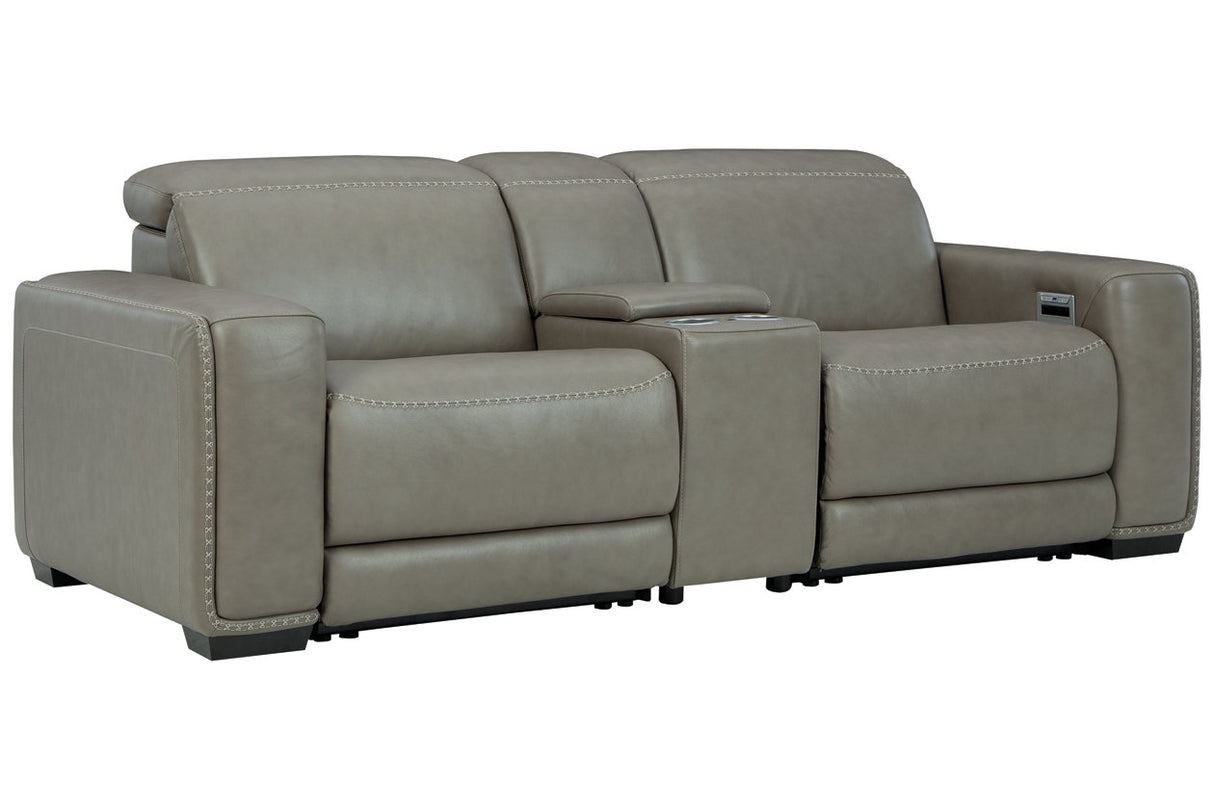 Correze Gray 3-Piece Power Reclining Loveseat from Ashley Furniture - Luna Furniture