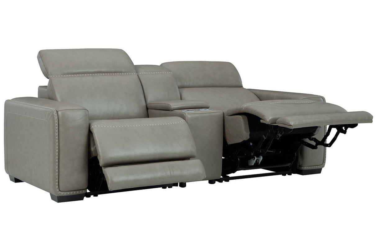 Correze Gray 3-Piece Power Reclining Loveseat from Ashley Furniture - Luna Furniture